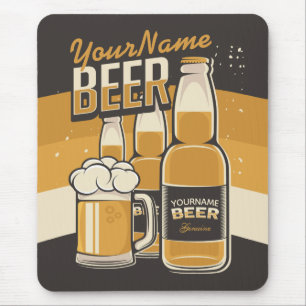 Personalised Beer Bottle Sudsy Mug Brewing Bar Mouse Pad