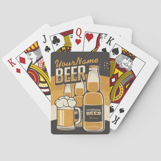 Personalised Beer Bottle Sudsy Mug Brewing Bar Playing Cards (Back)