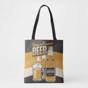 Personalised Beer Bottle Sudsy Mug Brewing Bar  Tote Bag