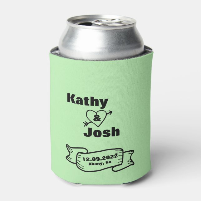 Personalised Beer Can Cooler favours wedding  (Can Front)