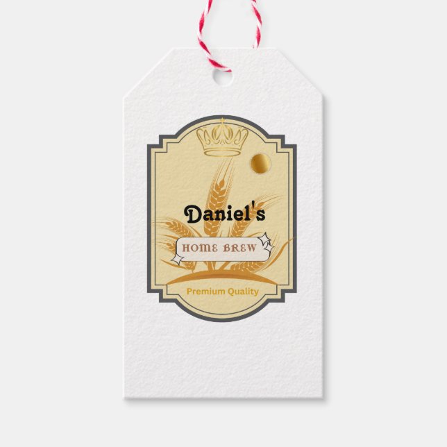 Personalised Beer Glass Cup Gift Tags (Front)