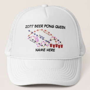 Personalised Beer Pong Queen Trucker Hat