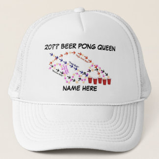 Personalised Beer Pong Queen Trucker Hat