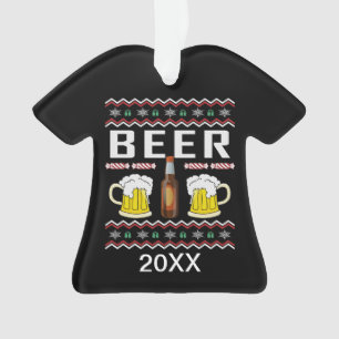 Personalised Beer Ugly Christmas Sweater Ornament
