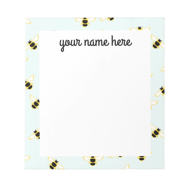 Personalised Bees Notepad (Front)