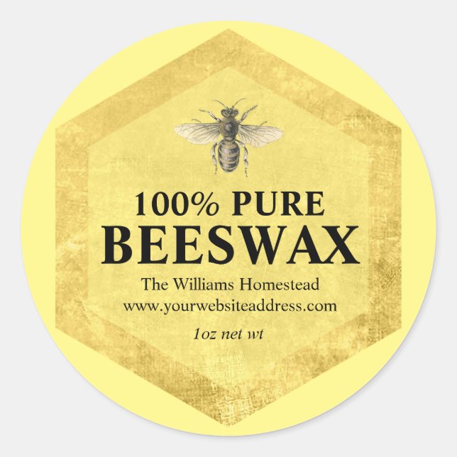 Personalised  Beeswax Label with Apiary Name (Front)