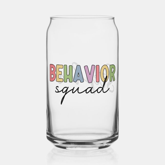Personalised Behaviour Squad | Behaviour Therapist Can Glass (Front)