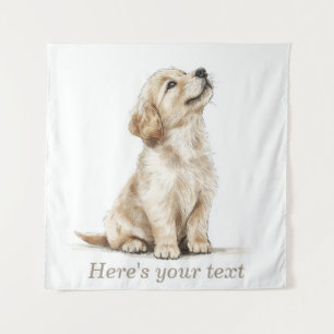 Personalised Beige Golden Retriever Baby Tapestry