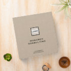 Personalised Beige Linen Binder with Custom Logo