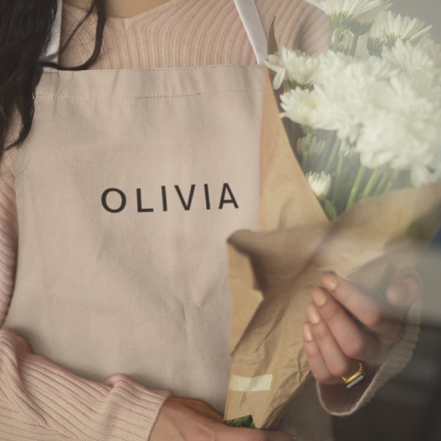 Personalised Beige Monogram Costume  Apron (Creator Uploaded)