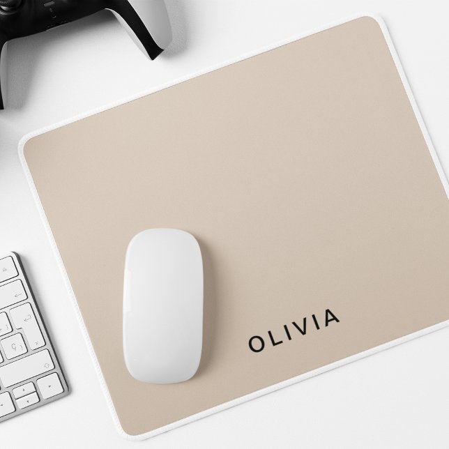 "Personalised Beige Monogram  Mouse Pad (Creator Uploaded)