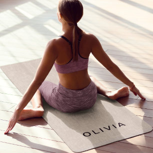  Personalised Beige Monogram  Yoga Mat