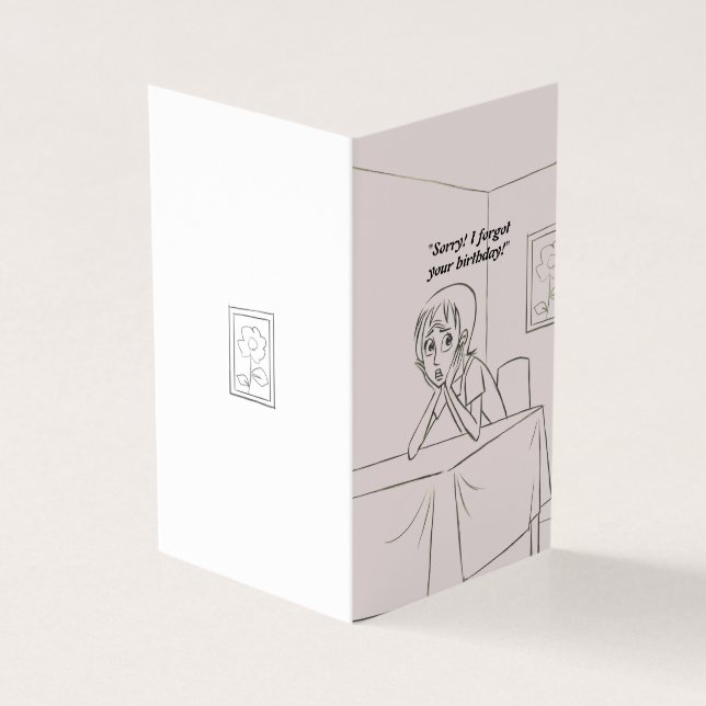 Personalised Belated birthday greeting card (Outside)