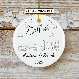 Personalised Belfast Ornament, Northern Ireland Ceramic Ornament