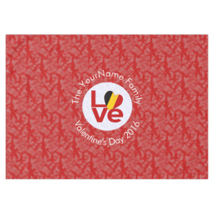 Personalised Belgium Red LOVE Flag Tablecloth