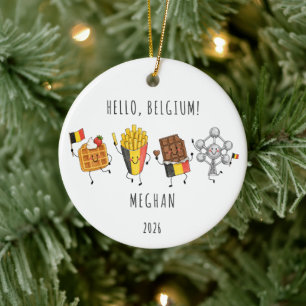 Personalised Belgium Vacation Ornament