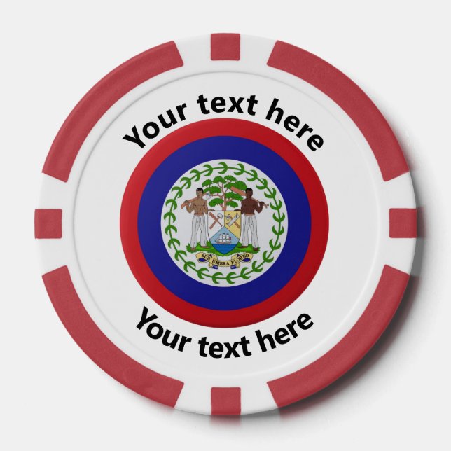 Personalised Belizean Game Night Poker Chip Gamble (Front)