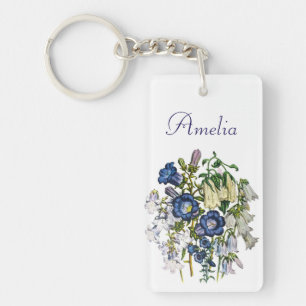 Personalised Bellflowers Key Ring