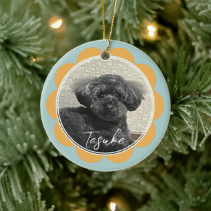 Personalised Beloved Fur Baby Flower Ceramic Ornament