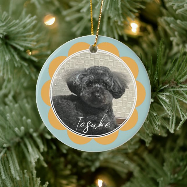 Personalised Beloved Fur Baby Flower Ceramic Ornament (Tree)