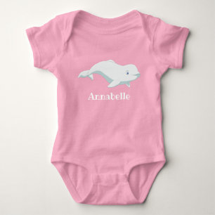 Personalised Beluga Whale Arctic Ocean Baby Bodysuit