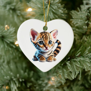 Personalised Bengal Kitten Ceramic Ornament