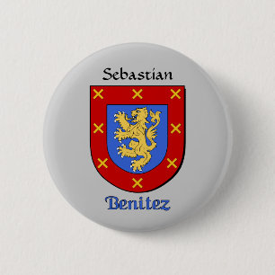 Personalised Benitez Historical Shield 6 Cm Round Badge