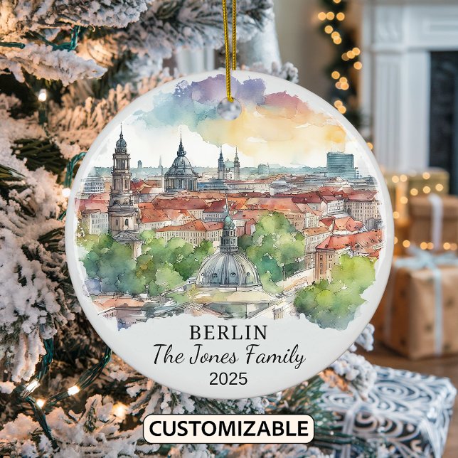 Personalised Berlin Ornament, Germany Gift Ceramic Ornament (Creator Uploaded)