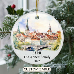 Personalised Bern Ornament, Switzerland Ceramic Ornament
