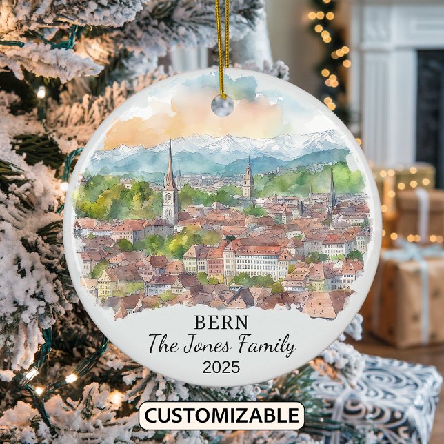 Personalised Bern Ornament, Switzerland Gift Ceramic Ornament (Creator Uploaded)