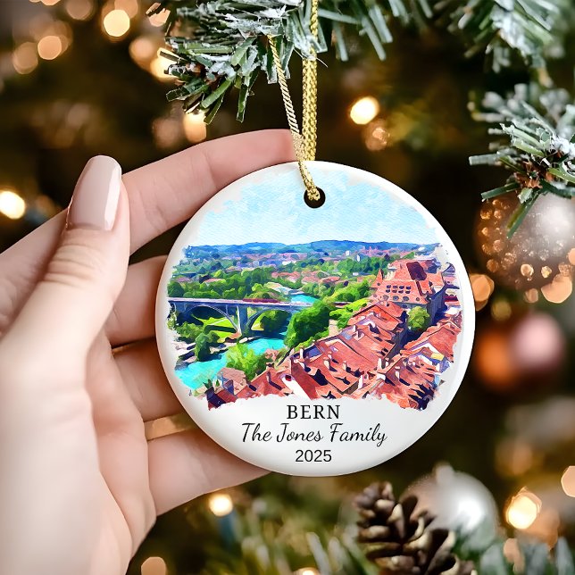 Personalised Bern Ornament, Switzerland Gift Ceramic Ornament (Creator Uploaded)