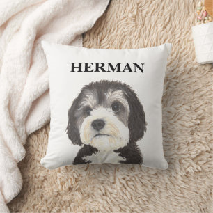 Personalised Bernedoodle Beverage Coaster Cushion