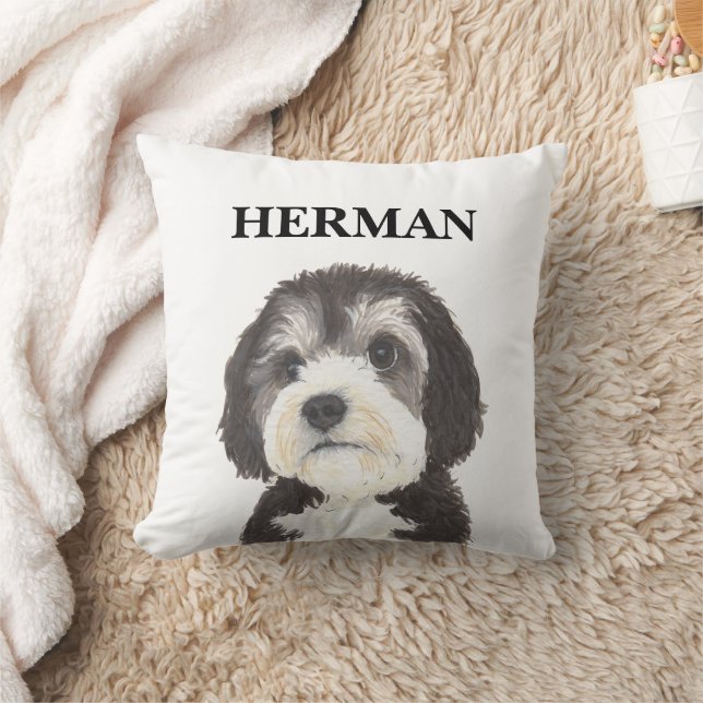 Personalised Bernedoodle Beverage Coaster Cushion (Blanket)