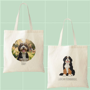 Personalised Bernedoodle Dog Mum Custom Photo Tote Bag