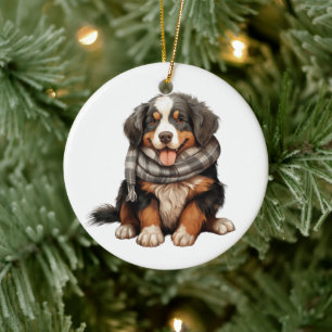 Personalised Bernese Mountain Dog Art Ceramic Ornament