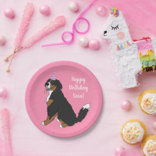 Personalised Bernese Mountain Dog Birthday Paper Plate