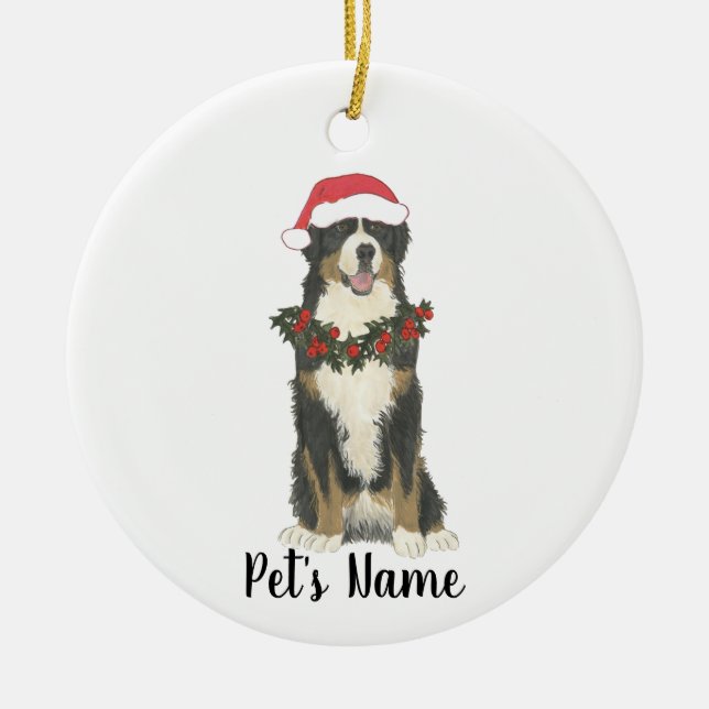 Personalised Bernese Mountain Dog Ceramic Ornament (Front)