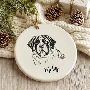 Personalised Bernese Mountain Dog Christmas Ceramic Ornament