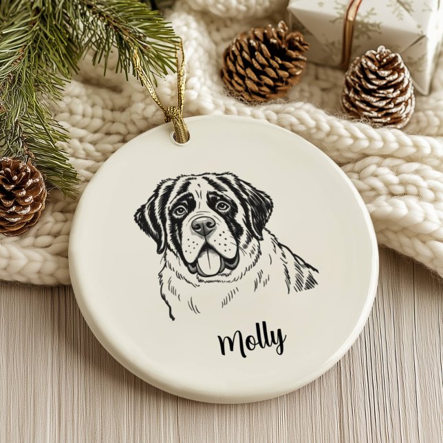 Personalised Bernese Mountain Dog Christmas Ceramic Ornament (Creator Uploaded)