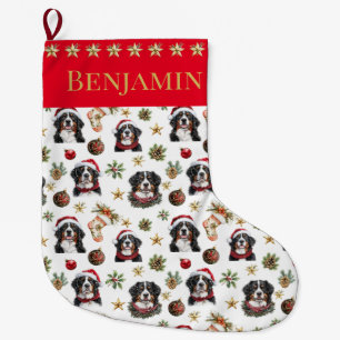 Personalised Bernese Mountain Dog Christmas  Large Christmas Stocking