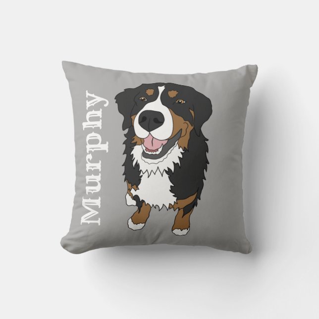 Personalised Bernese Mountain Dog  Cushion (Front)