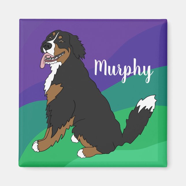 Personalised Bernese Mountain Dog Puppy  Magnet (Front)