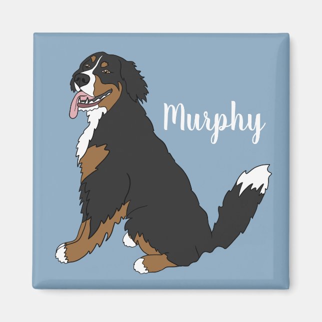 Personalised Bernese Mountain Dog Puppy Magnet (Front)