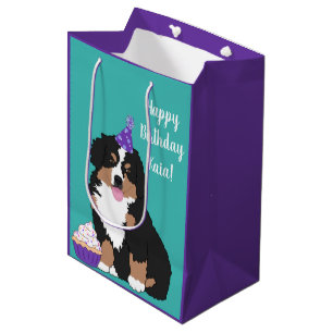 Personalised Bernese Mountain Dog Puppy Medium Gift Bag