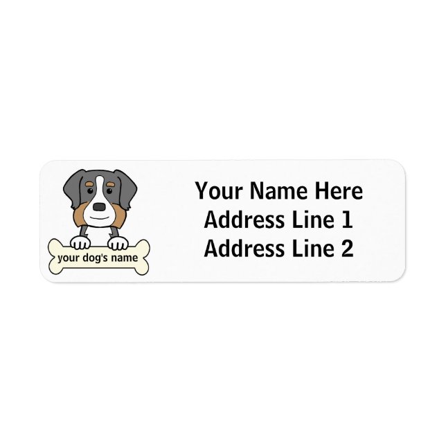 Personalised Bernese Mountain Dog Return Address Label (Front)