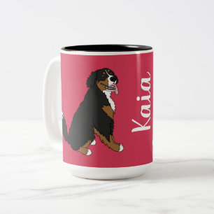 Personalised Bernese Mountain Dog Two-Tone Coffee Mug