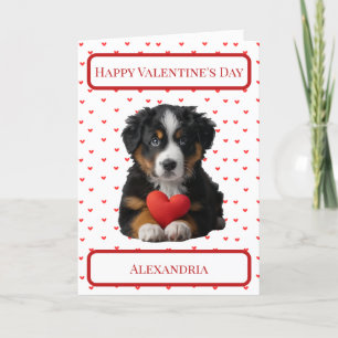 Personalised Bernese Mountain Puppy Dog Valentine Thank You Card