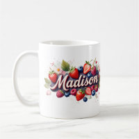 Personalised Berry Floral Name Mug – Madison