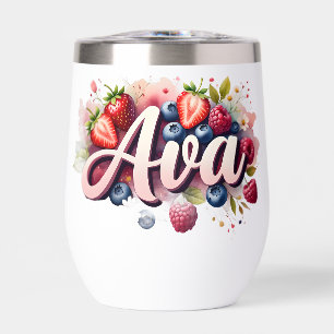 Personalised Berry Floral Tumbler – "Ava"