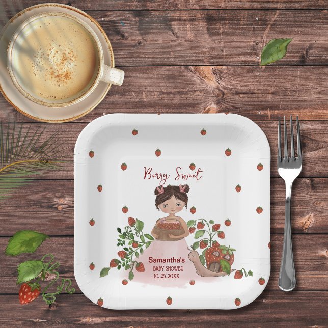 Personalised Berry Sweet Baby Shower Disposable  Paper Plate (Personalized Berry Sweet Baby Shower Disposable Paper Plates)